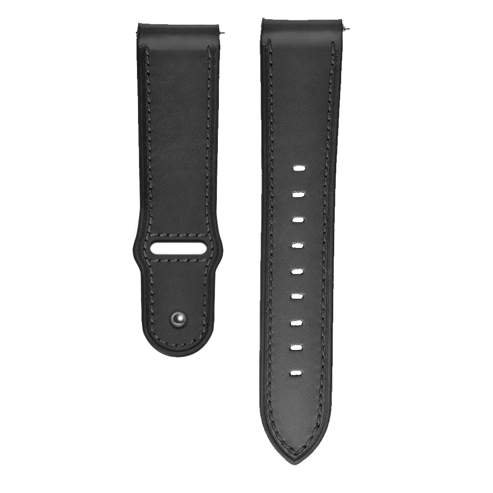 Black Modern Buckle Leather Loop